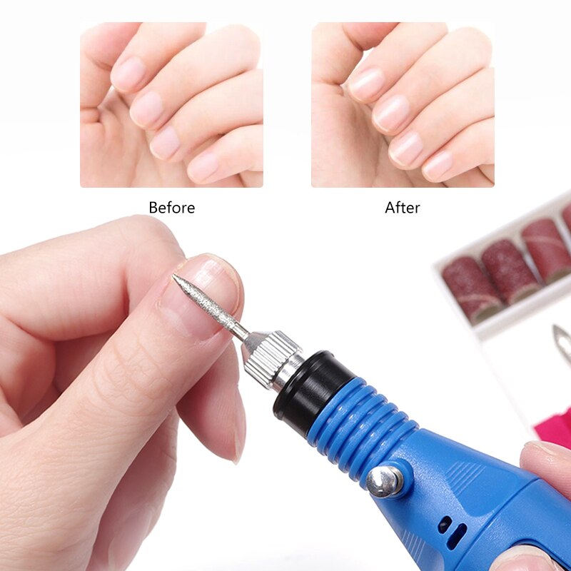 Professionele Elektrische Nagel Boor Machine Nail Bestanden Pen Pedicure 6 Bits Millinguv Led Gel Polish Remover Nail Art Manicure Tool