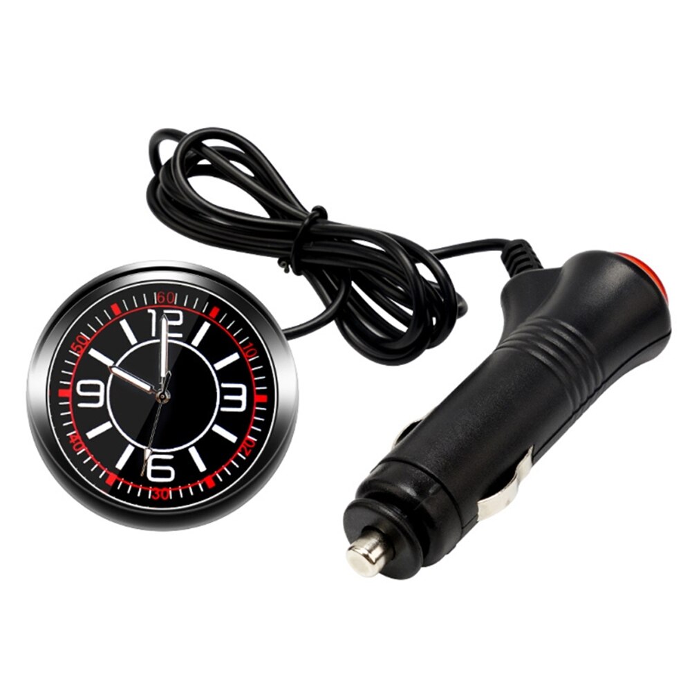 Universal Car Dashboard Clock Quartz Luminous Clock Glass Mirror Car Stick-on Clock Watch Automotive Accessories Watch