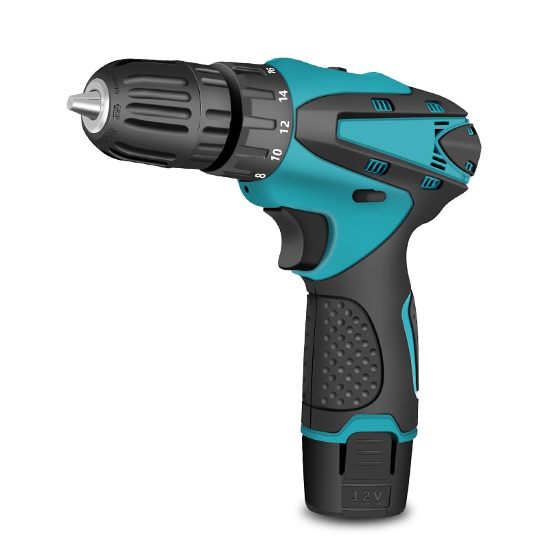 Electric Drill Cordless Screwdriver Mini Wireless Lithium-Ion Battery 12V Power Tools Speed and Torque Adjustable: Electric drill