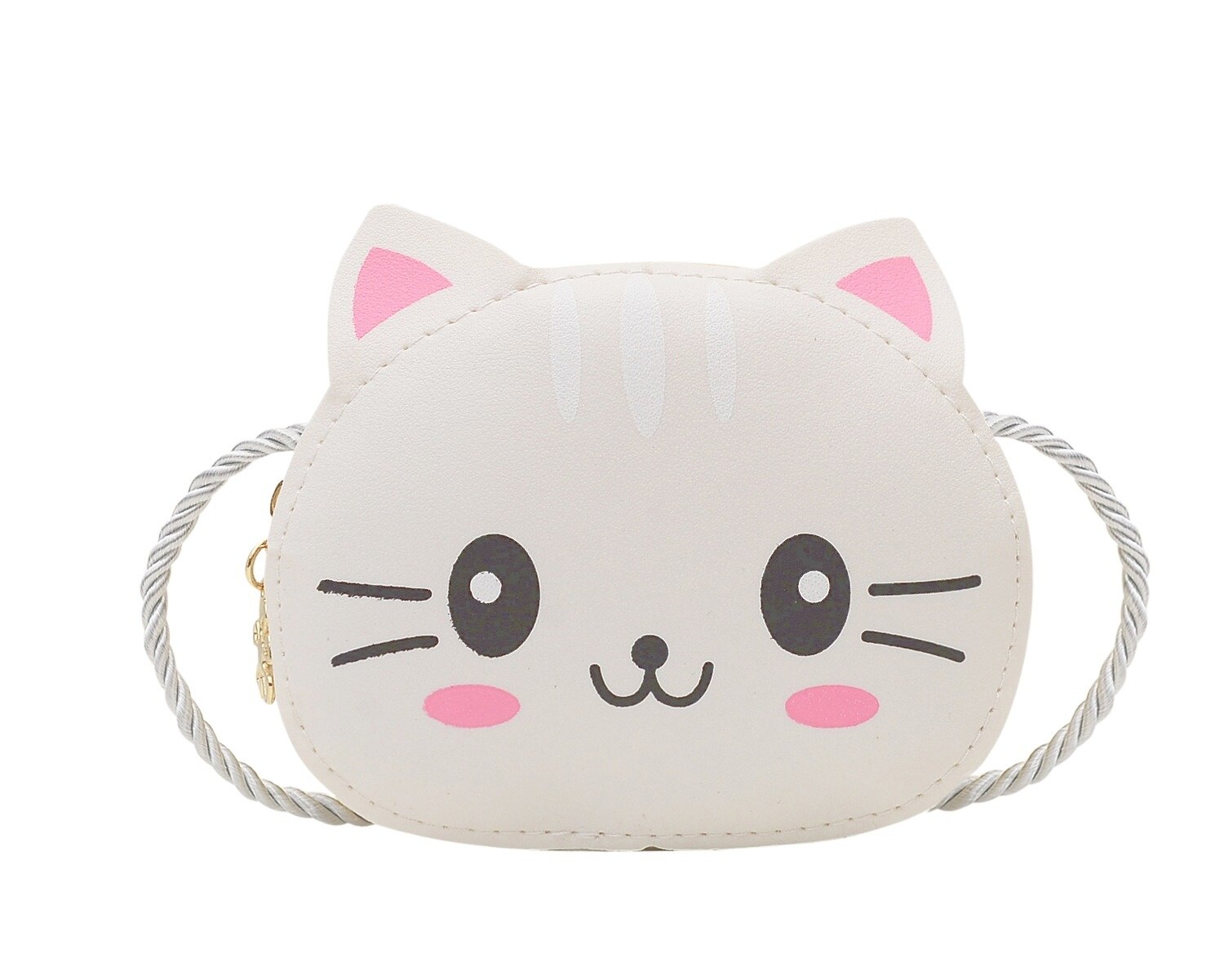 Prinzessin kinder Mini Handtaschen Baby Mädchen PU Leder Kleine Schulter Umhängetaschen Nette Katze Kinder Geldbörse Brieftasche: WHITE