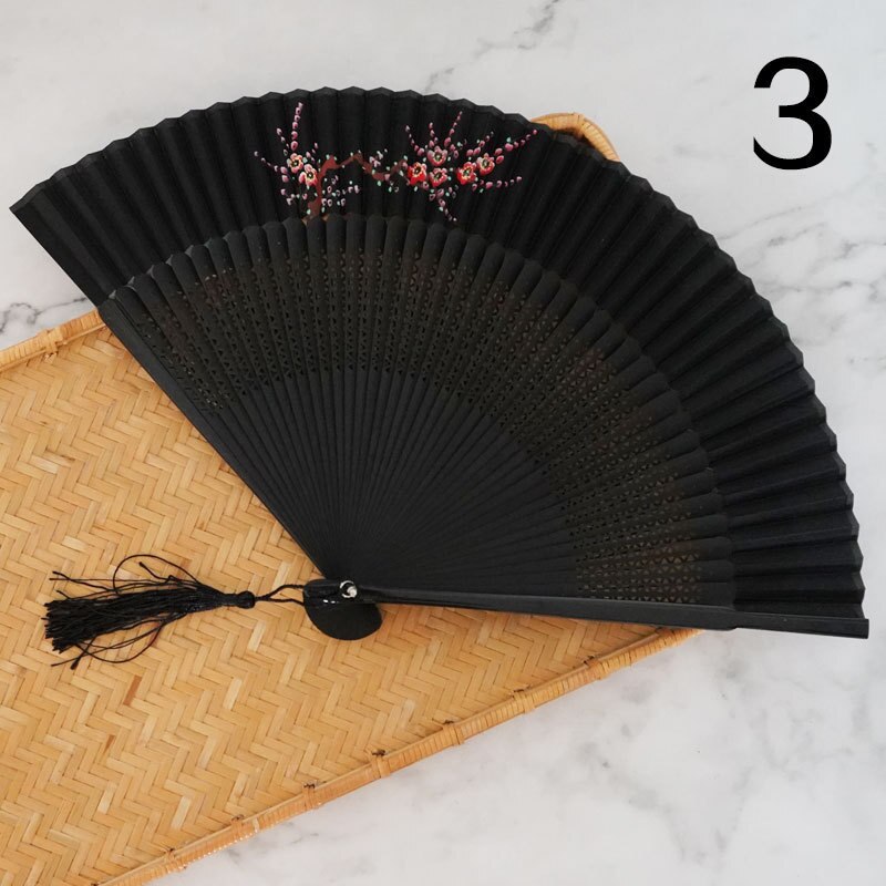 Chinese Stijl Rood Zwart Vintage Hand Fan Folding Fans Dance Wedding Party Favor Chinese Dance Party Vouwen Fans Bamboe: 3