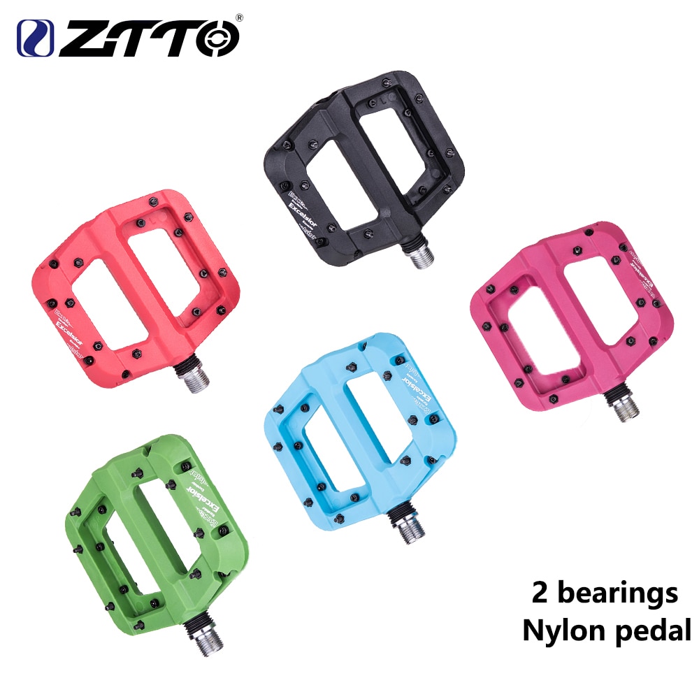 Ultralet mtb landevejscykel 2 lejer salg pedaler nylon fiber flad pedal du system 12mm akslet anti-slip cykling xc am bmx pedaler