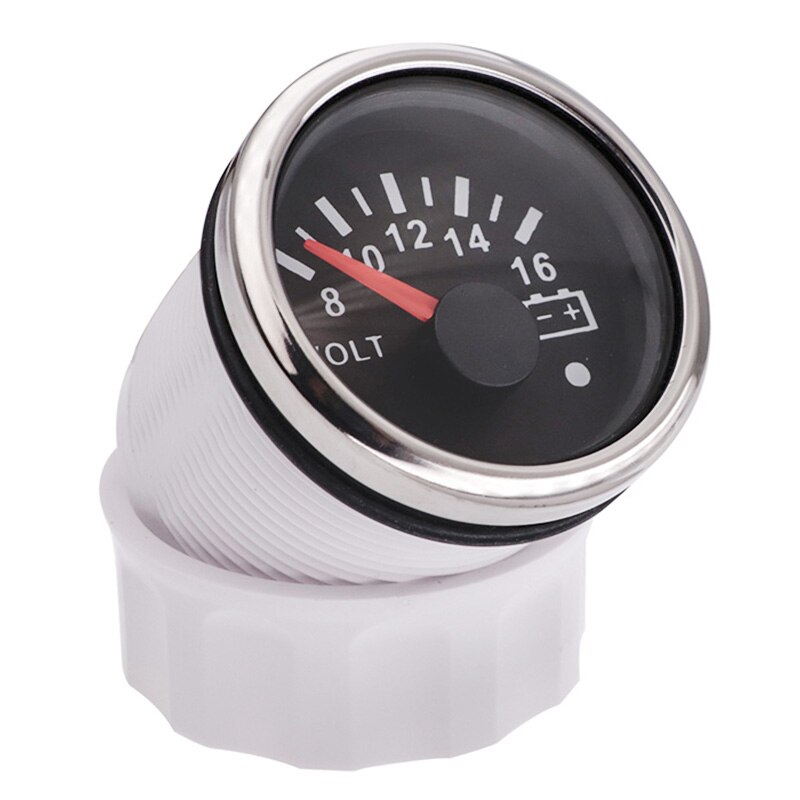 ELING Digital Voltmeter Volt Meter 12V/24V With Red Backlight For Car Motorcycle Trucks (12V/24V Black+Stainless Steel