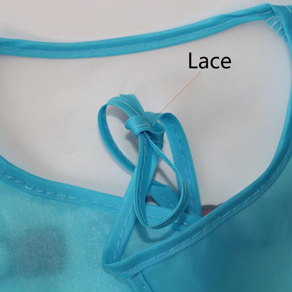 Roupa infantil bebê pinturas avental babadores jardim de infância comer descartável longo-mangas compridas impermeável babador botão traseiro