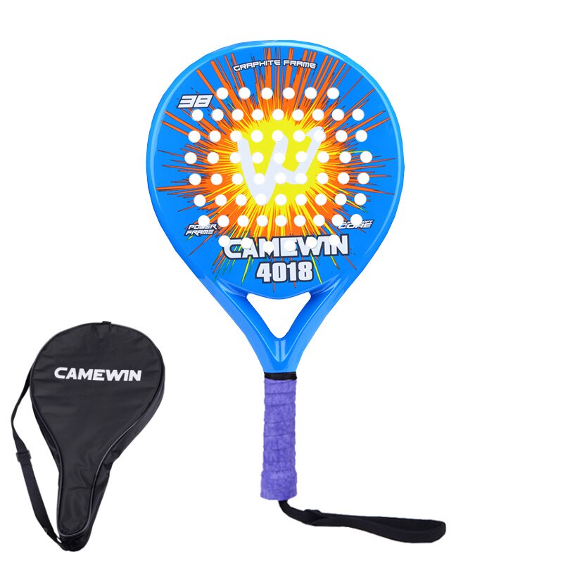 Carbon Fiber Padel Tennis Racket Mannen Vrouwen Sport Zacht Gezicht Tennis Paddle Racket Met Beschermende Tas Cover: R04