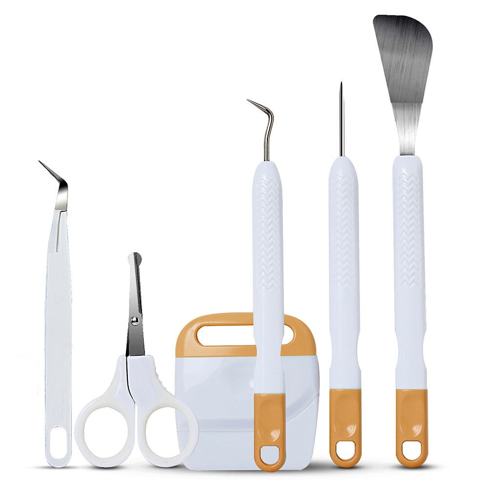 6pcs Weeding Kits Craft Vinyl Weeding Tools Set Precision Craft Vinyl Tools Kit for Manualidades Cricut Silhouette Siser: yellow