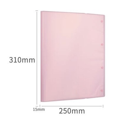 Deli 72478 strap test paper clip A3 size student folder file bag three color 30 pages / 40 pages Office supplies: 30 pages pink
