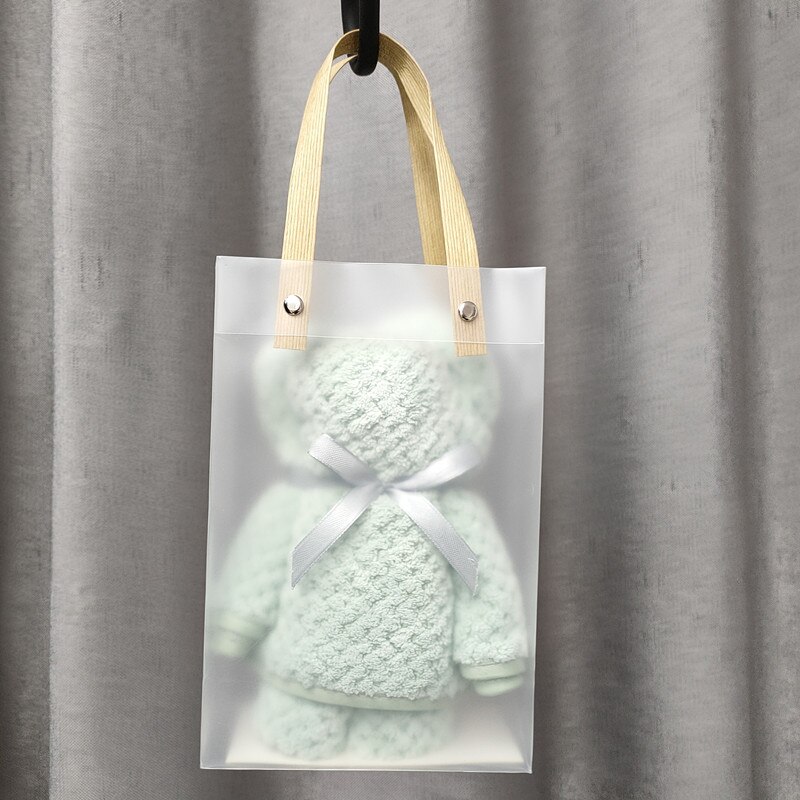 Ensemble de serviettes de bain de luxe en velours, molleton, forme d'ours, avec boîte, séchage rapide, en microfibre, de mariage, de fête: 11