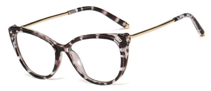 Kvinder kat briller stel kvinder rød metal ben kvinde briller retro mærke brille stel  uv400: C2 blæk klar
