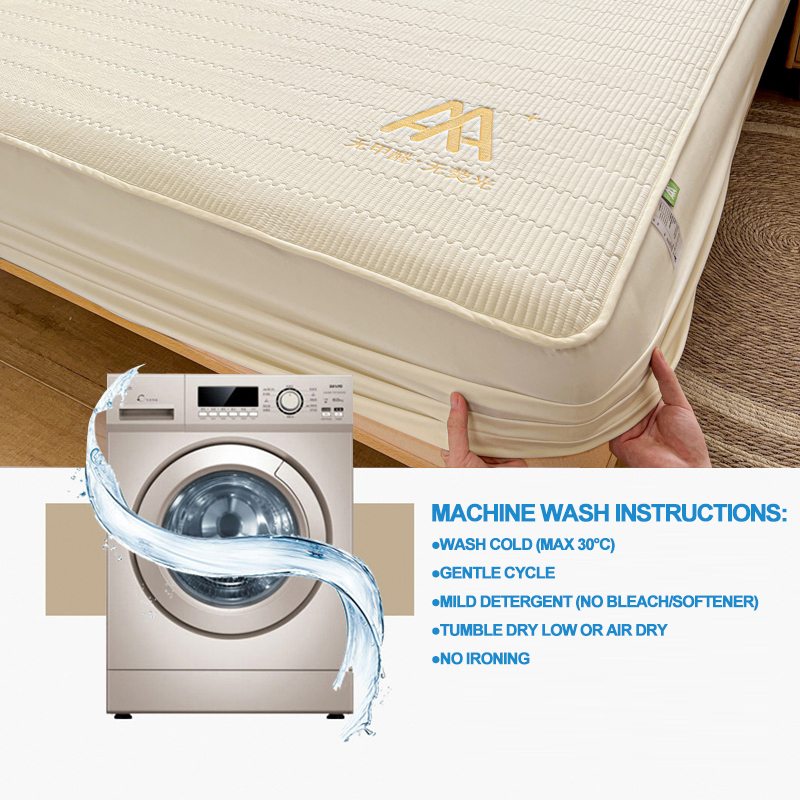Premium åndbart madrasbetræk luksus madrasbeskytter allergivenlig lydløs senglagen, enkelt dobbelt familiestørrelse