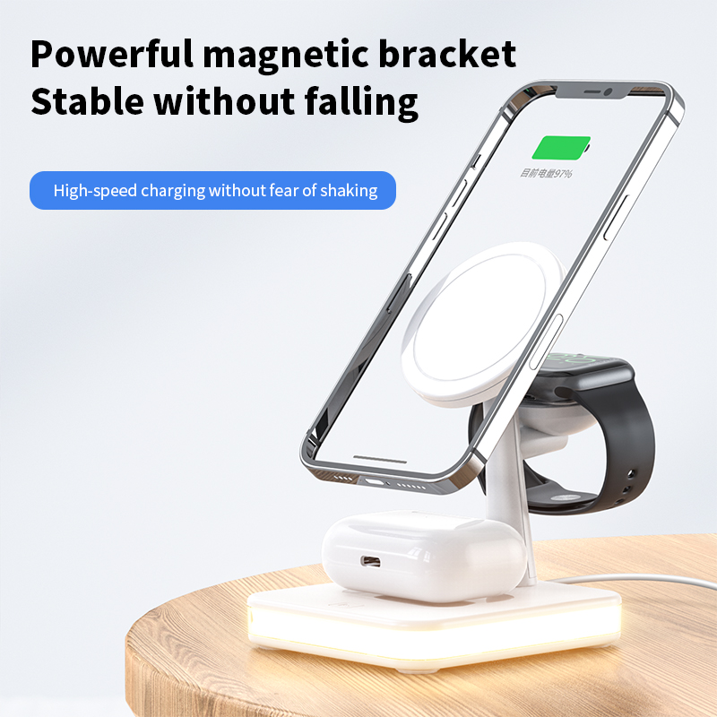 25w magnetische kabellose ladestationen für iphone 12 , iwatch und airpods pd  qc3.0, schnellladehalterungen, ladeständer