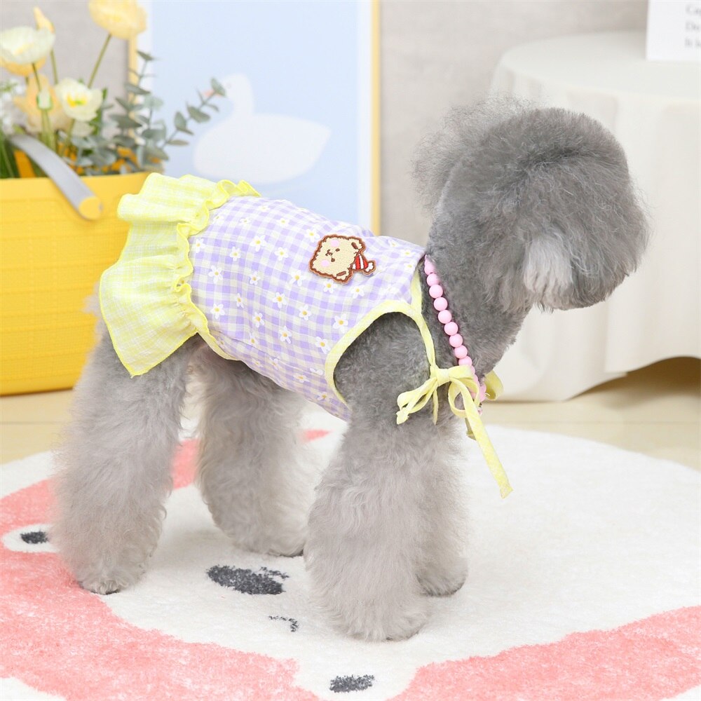 Dog Dress Summer Dog Clothes Small Floral Pattern Dress For Dogs Skirt Princess Dog Wedding Dresses York Pet Spring Dress