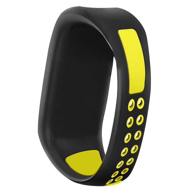 Bracelet en Silicone FIFATA Bracelet pour Garmin Vivofit 3/Vivofit JR/JR 2 enfants Bracelet de montre sport coloré Bracelet accessoires: Black yellow / L