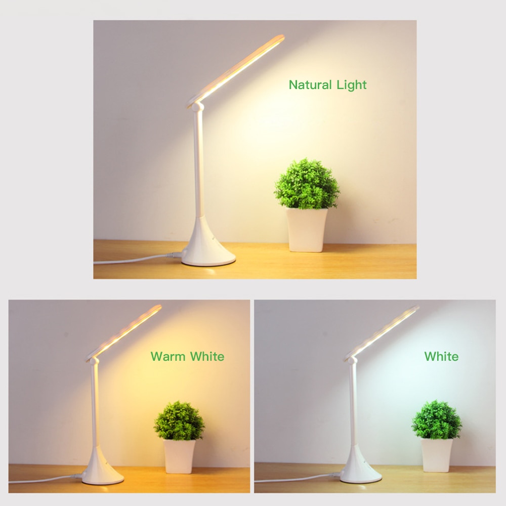 Dimmable LED Desk Lamp ,Touch Dimmer, Daylight White, Eye Care Natural Light,USB Powered , Office Task Lamp for Reading,Study