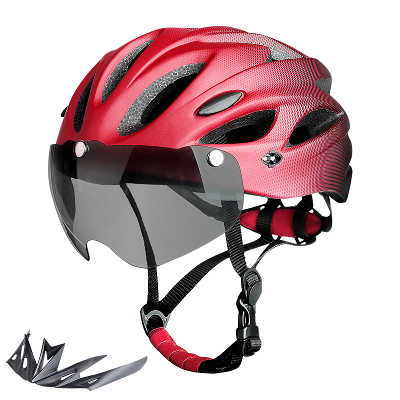Casco de bicicleta con luz trasera LED para adulto, accesorio de ciclismo ligero y transpirable, colorido, 58-62cm