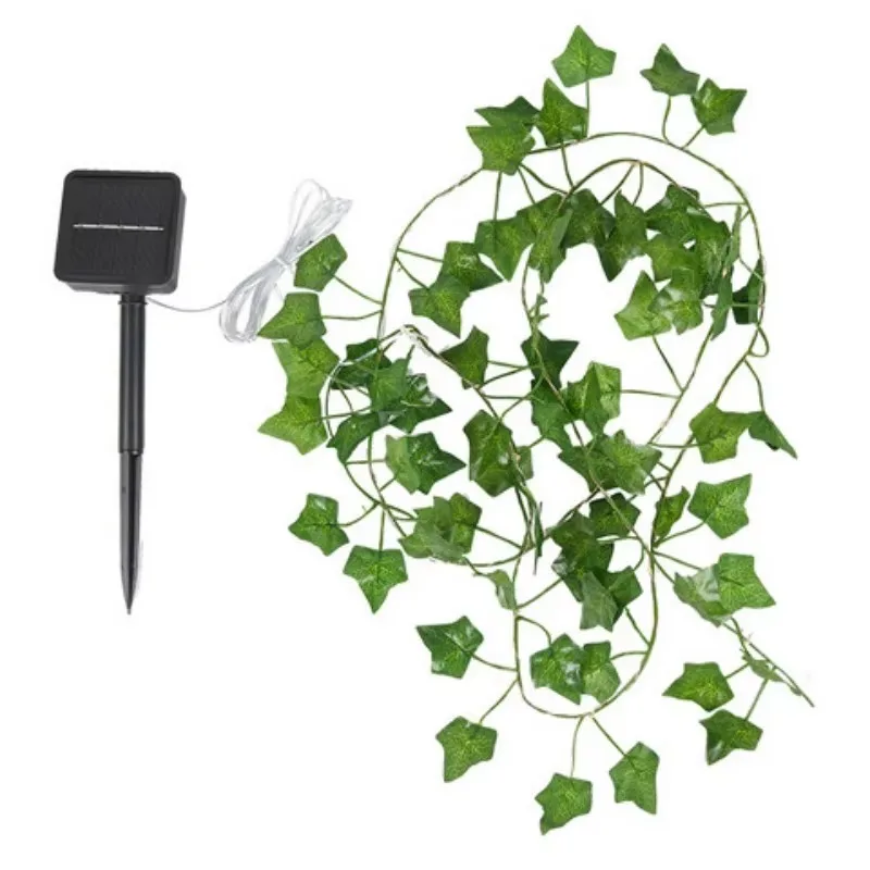 Kerstverlichting Zonne-verlichting Esdoornblad Waterdichte buitenslinger 10M / 5M / 2M Solar Lamp Camping Tuin Bruiloft Decoratie