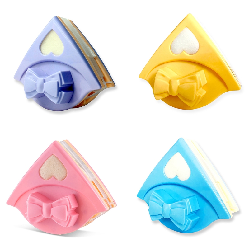 GXMA Magnetic Glass Cleaner Triangular Brush Bow Window Wiper Double Side BrushWashing Tool for High-rise Car Glazed Windows