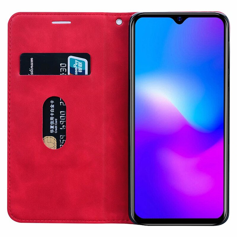 Luxury Retro Phone Cases on HONOR 10X Lite Leather Flip Cover for Huawei honor 10X lite DNN-LX9 Wallet Case For honor 10x Light: XNW Red