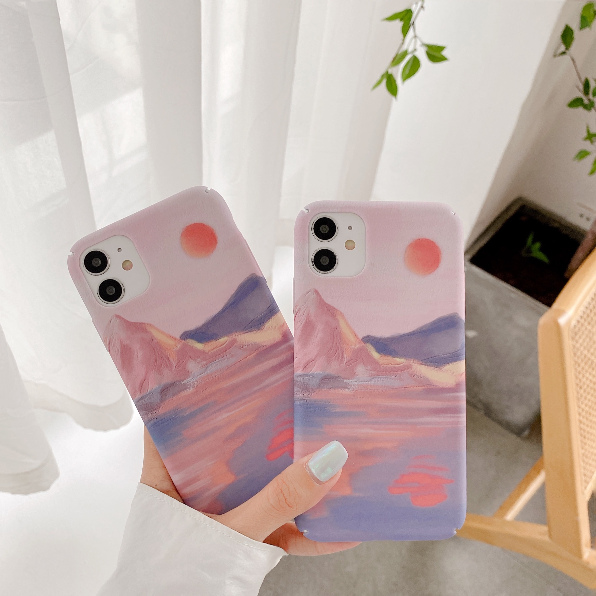 Art Oil Painting Sunset Phone Case For Xiaomi 6 8 9 10 cc9 5x 6x Hard Plastic Back Cover Cases For Redmi 4 5 6 8 note 5 7 8 pro