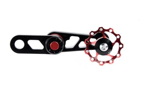 Tendeur de chaîne de vélo à vitesse unique, alliage d&#39;aluminium léger, chaîne ovale pour pédalier, fermeture éclair