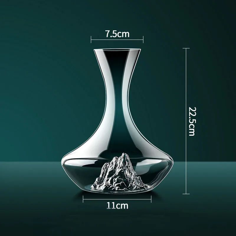 1500/2000ml Red Wine Decanter Crystal Glass Reds Wines Whiskey Wines Wine Quick Waterfall Iceberg Dispenser Red Wines Kettle: black