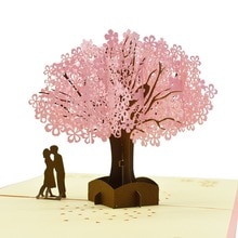 Sakura 3d Kaart, Verjaardag Kaart, Verjaardag, Kerstmis, Nieuwjaar, Valentijnsdag, Bruiloft, romantische Unieke Pop-Up Wenskaart