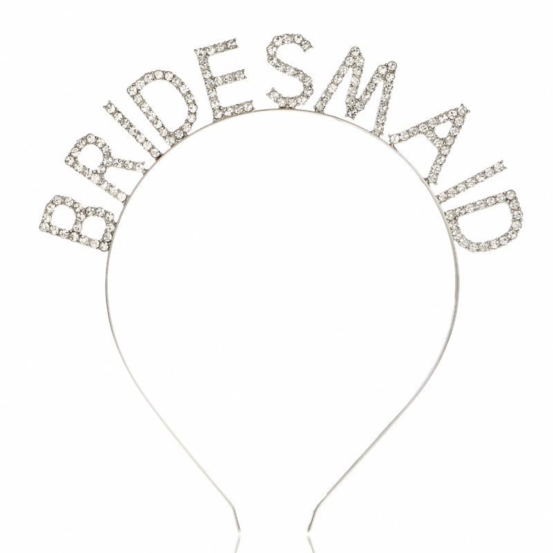 Accesorios para el cabello para dama de honor, diadema con diamantes de imitación, diademas de cristal para dama de Honor, joyería para de boda y novia: Pistola negra plateada