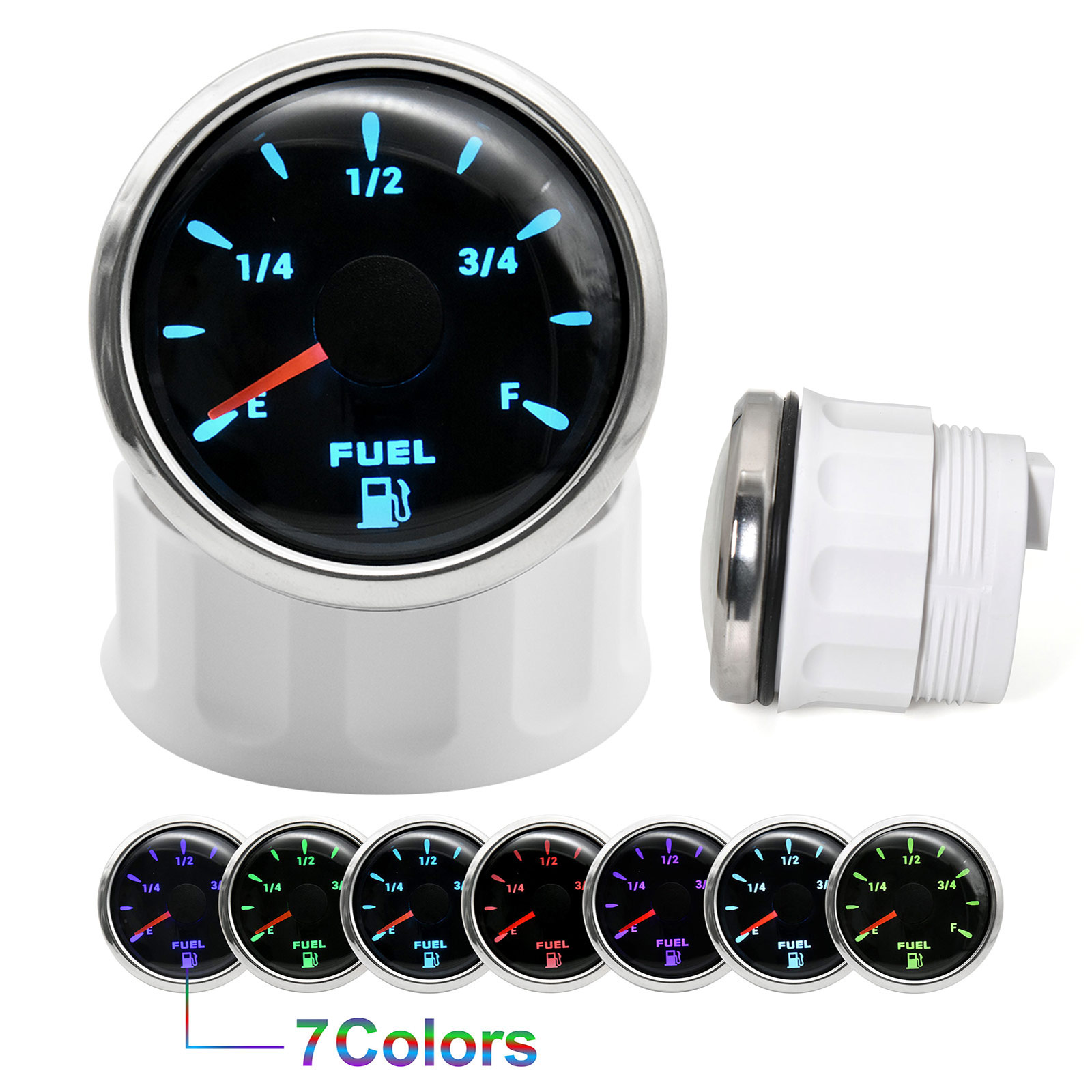 AD 240-33 ohm Tank Water Level Indicator with 7 Color LED Digital Level Gauge for Marine Boat Oil Tank Fuel Level Sensor 12V/24V