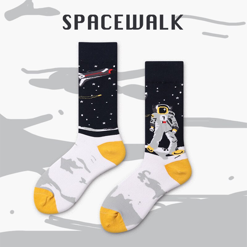 autumn and winter outer space socks 1 cotton socks couple tube socks cartoon alien socks