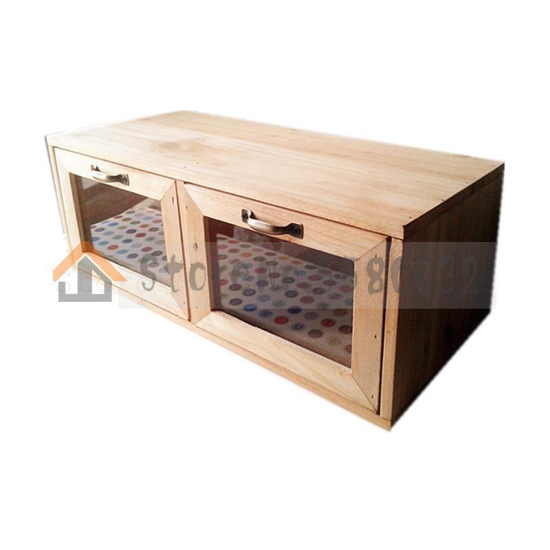 Glass Drawer Wooden Boxes Store Content Box Drawers Storage Box Old So Solid Wood: Default Title