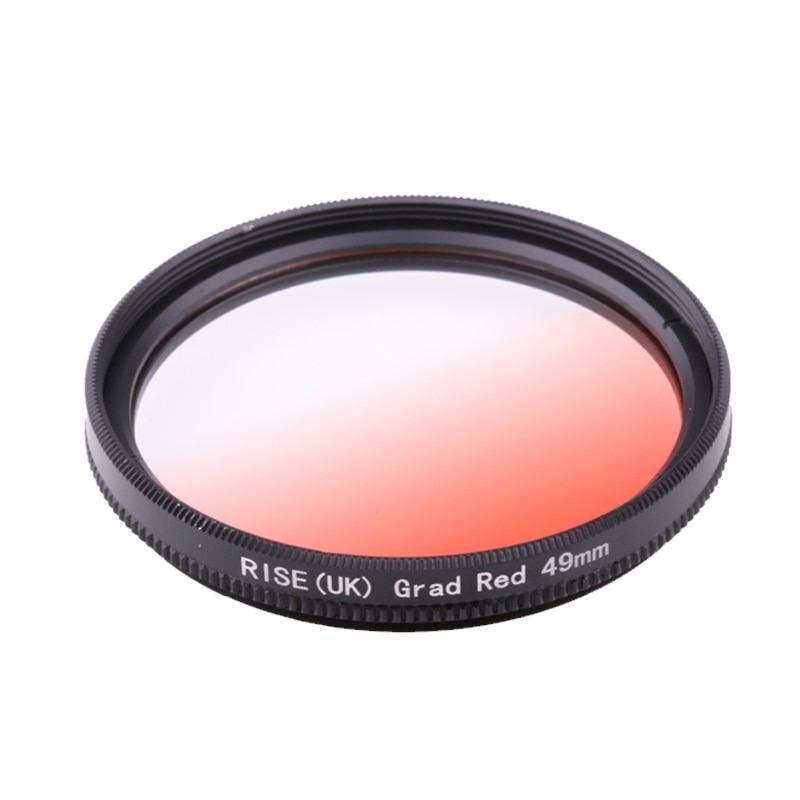 Camera Filters Gradual 49 mm Color Filters for brown Orange Pink Red Yellow Grey Blue Green Purple For DSLR Camera: Gradual red