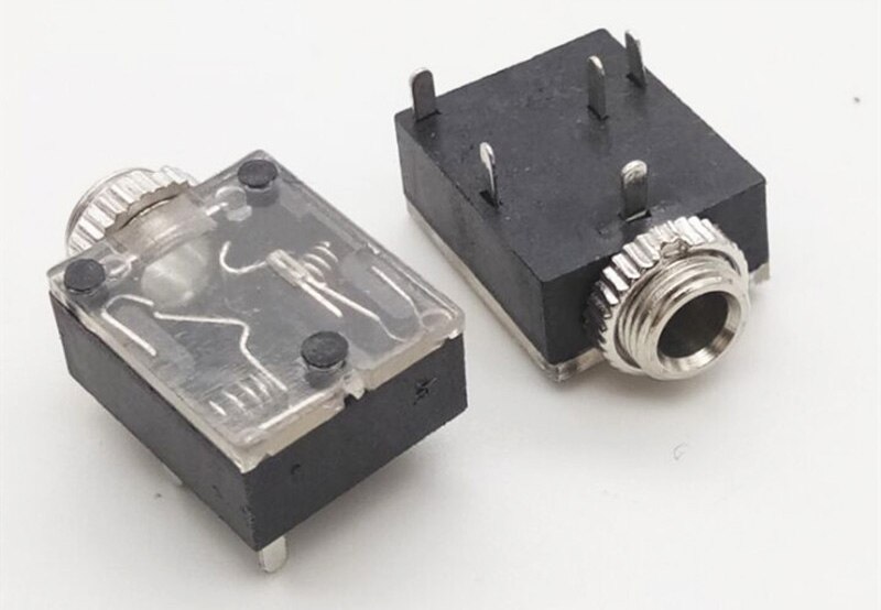 100 PCS 3,5mm 3,5mm Stereo Audio Stecker Weiblich 5 Pin DIP Kopfhörer Jack Buchse PJ-324 PJ324