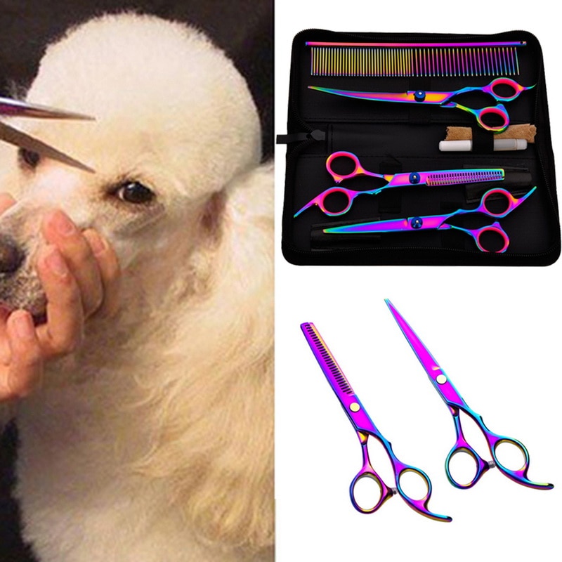 Tijeras de corte de pelo para perros de acero inoxidable, tijeras de peluquería canina, herramientas para cortar el pelo.