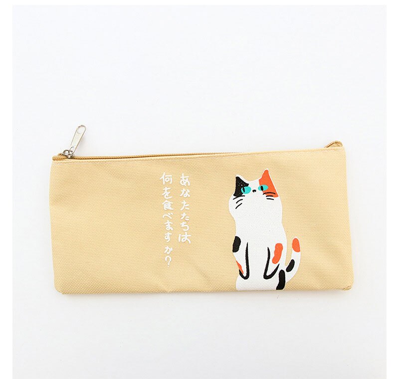 Schattige katten etui kawaii canvas etui met rits etui etui trousse scolaire pennenbakje voor school koreaanse schrijfwaren: 3