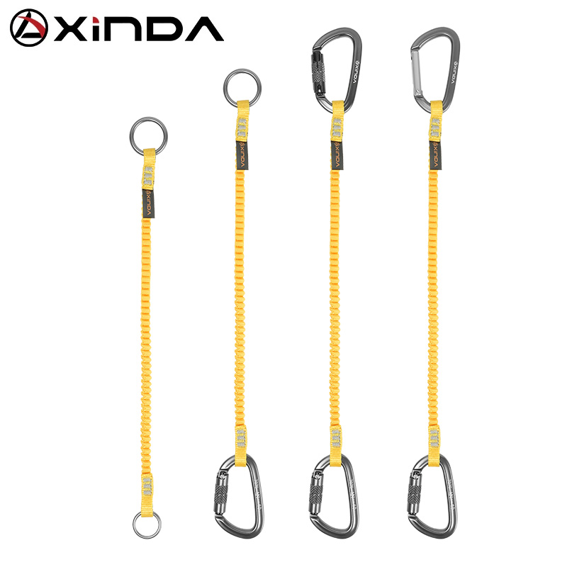 Xinda Cordino per attrezzi bungee di sicurezza con moschettone Gancio da lavoro Corda di sicurezza anticaduta Accessori per arrampicata aerea da lavoro