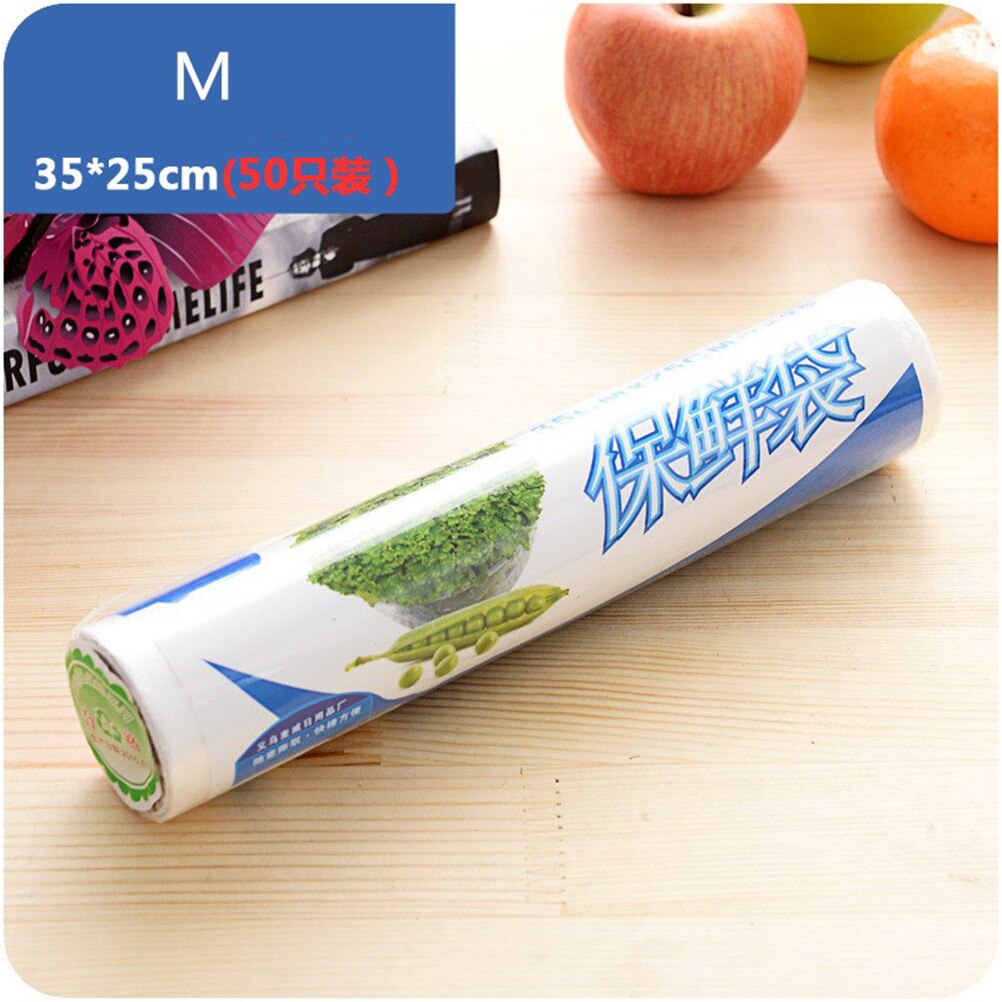 1 Roll Keuken Fris Houden Warmte Sealer Voedsel Saver Bag Vacuüm Voedsel Fruit Opbergtas Verpakking Plastic Zakken Saran Wrap: M