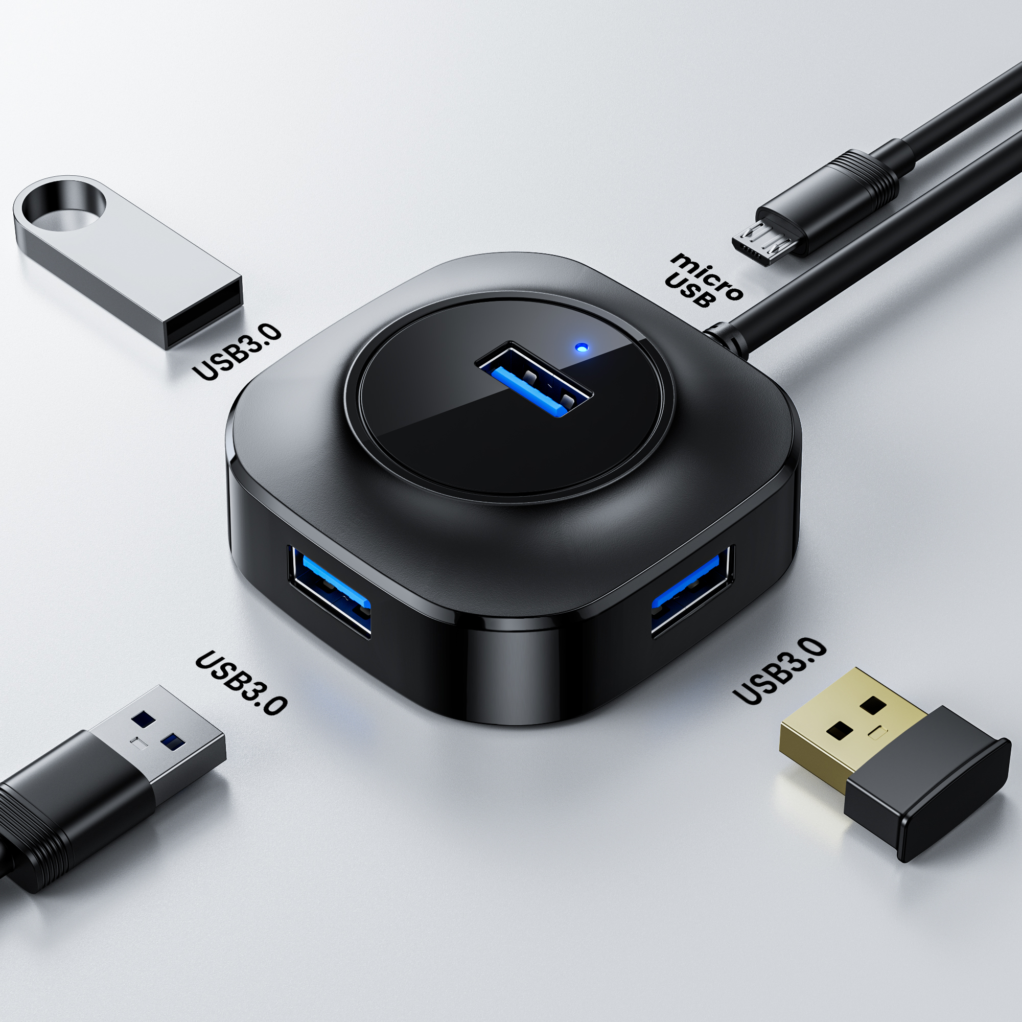 3 0 Usb Hub Usb 3.0 Splitter Multi Usb Meerdere Poort Extender Multi-Hub 2.0 Usb3.0 Hab Adapter Voor home Pc Computer Accessoires