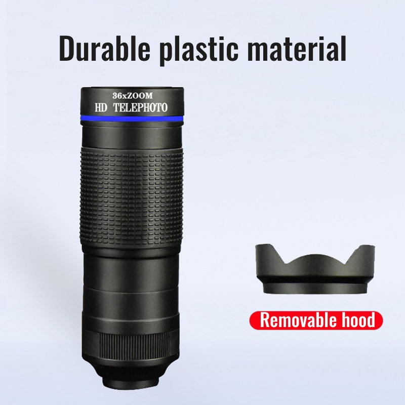 36X Phone Telephoto Lens High-power High-definition Telescopic Focusing Cell Phone External Camera Lens Set for Any Smartphones