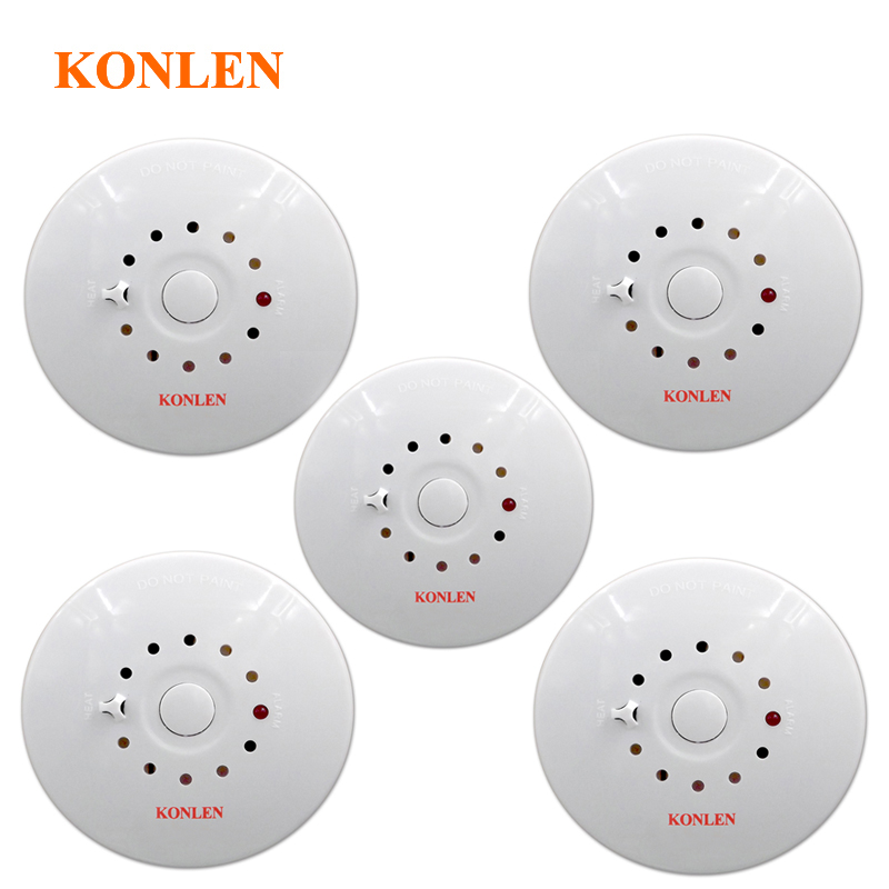Fire Smoke Detector and Heat Temperature Sensor Alarm 2 in 1 Combination Detector Wired 12V for House Safety