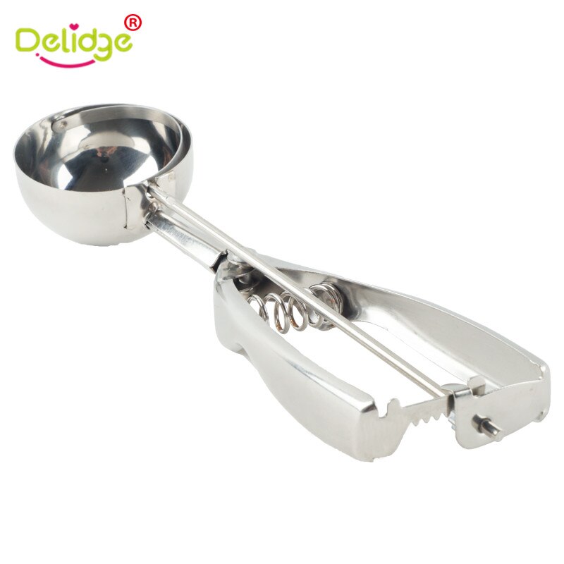 Delidge Rvs 6 cm Ijs Lepel Aardappelpuree Watermeloen Jelly Lente Handvat Scoop Cookies Keuken Accessoire