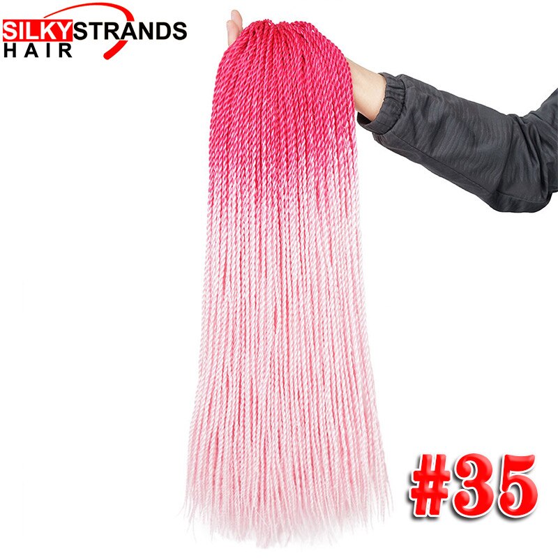 Extensiones de cabello trenzado ombré con hebras sedosas, trenzas de ganchillo sintéticas, colores grises y rubios: P1B / 613 / 6 unids/lote