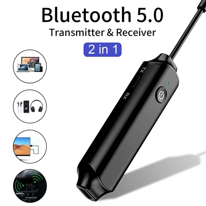Bluetooth 5.0 o adapter 2- -in- -1 empfänger-sender tragbarer mini-adapter für tv, computer und auto