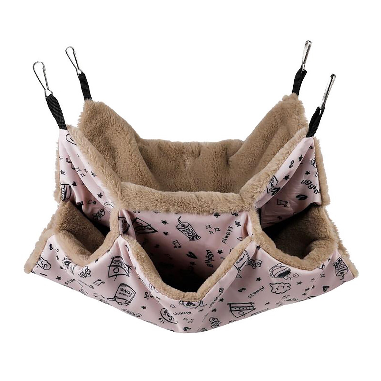 Ferret Rat Bed Ferret Nation Cage Pet Hammock Pet Waterloo Ferret Rat House Pig Coffee Pink Yellow Guinea Double-layer Hammock: Dark Brown