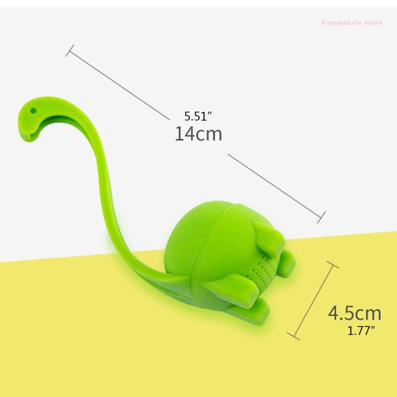 Tea Infusers Tea Filter Food Grade Silicone Loose Leaf Herbal Tea Flower Tea Dinosaur Tea diffuser with Long Handle Neck