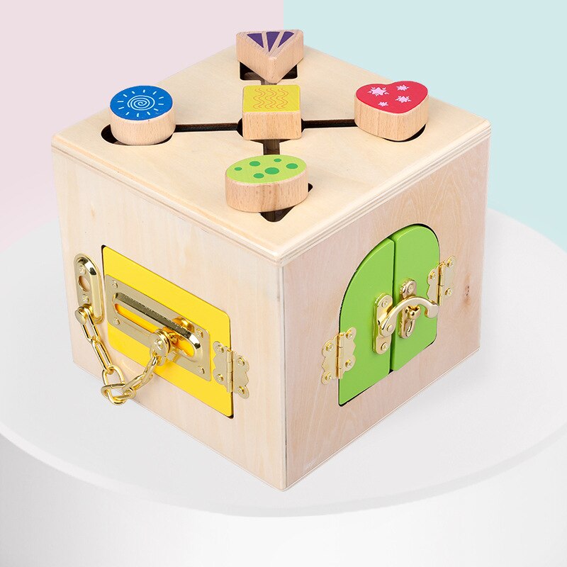 model imitates lockbox early education puzzle 3 years old and above kindergarten to learn fire lock box block toy