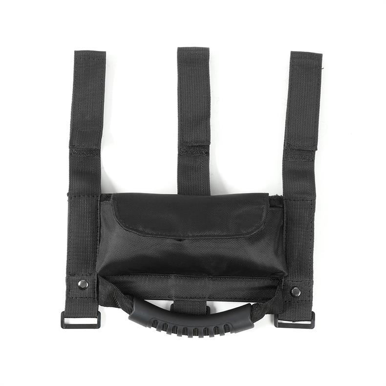 Shineka Auto Roll Bar Grab Handvat Met Zonnebril Houder Opbergtas Armsteun Pouch Tas Accessoires Voor Jeep Wrangler Cj Tj jk Jl: Black