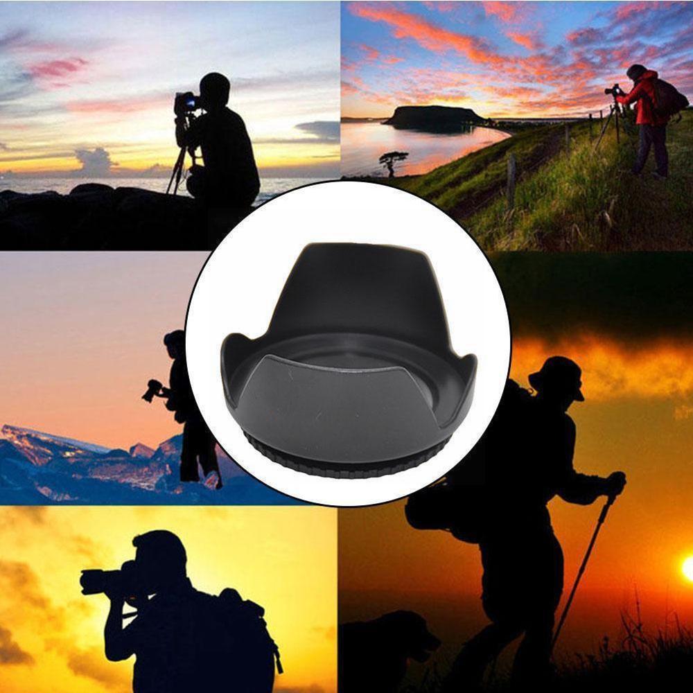 58mm Universal Shaped Lens Hood For 18-55, 75-300, 70-300, 55-250 Camera Lens Accessories C2b7