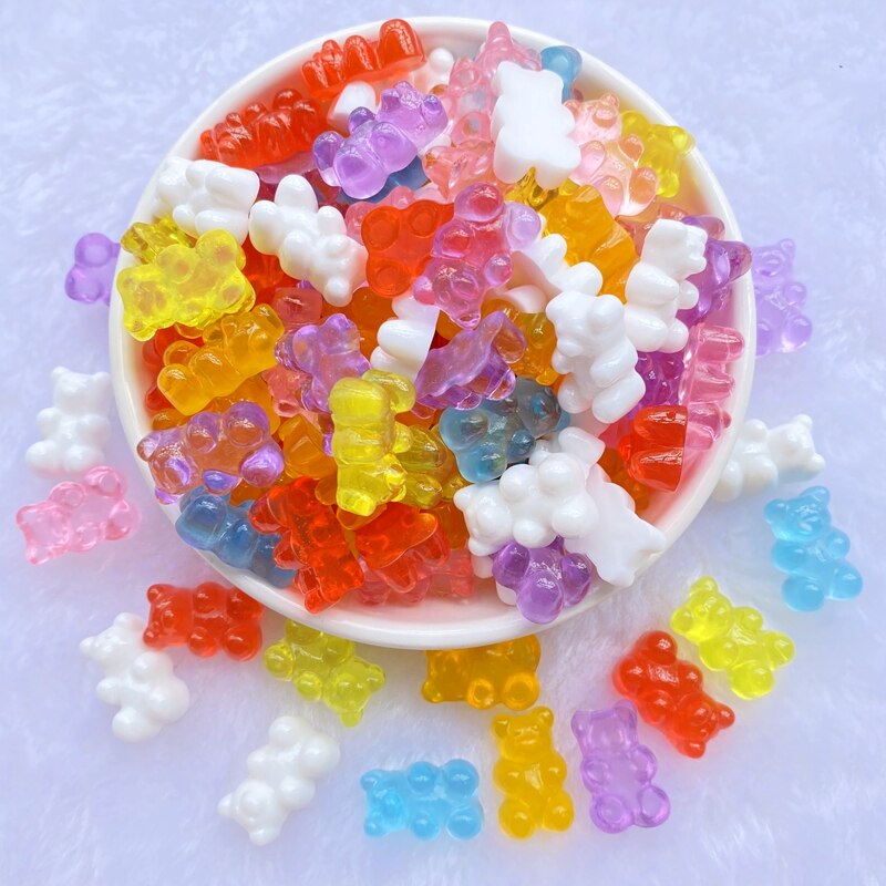 20 pçs/lote bonito urso misto flatback resina kawaii scrapbooking enfeites acessórios diy e49