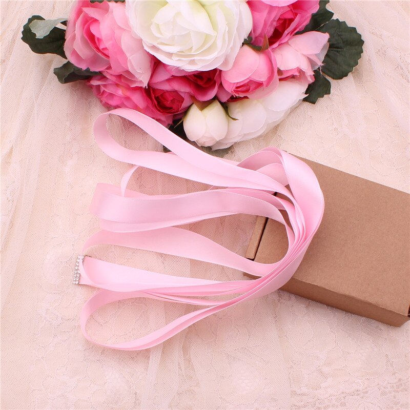 Steentjes Trouwjurk Riem Sliver Crystal Bridal Sash Diamant Bruids Riem Voor Vrouwen Jurken: pink