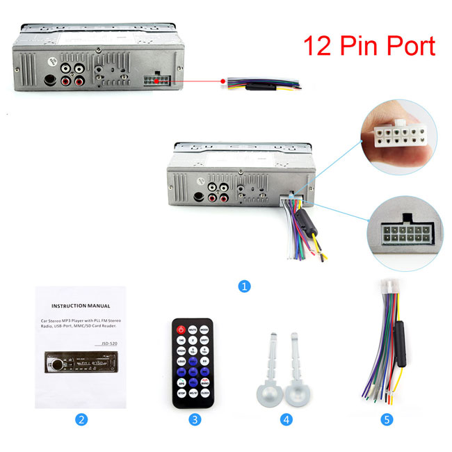 Bluetooth Autoradio Autoradio Radio FM Aux Ingang Ontvanger SD USB JSD-520 12V In-dash 1 din Auto MP3 Multimedia Speler Automotivo